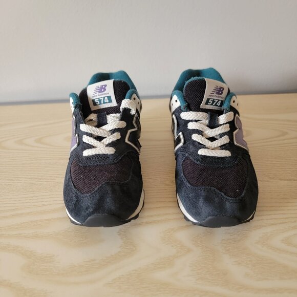 New Balance 574 PC574NV1 Black Purple Teal Little Kid's Shoes Size 12W - Picture 3 of 6